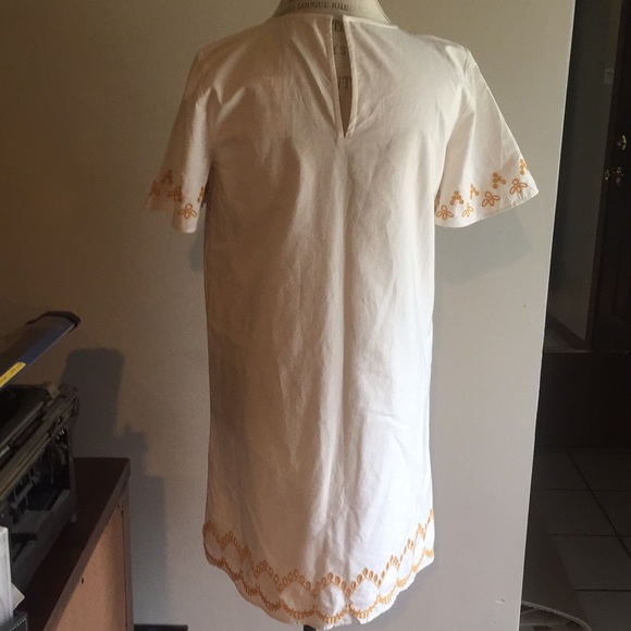 Ann Taylor Loft Cream Dress with Gold Embroidery - Picture 3 of 3